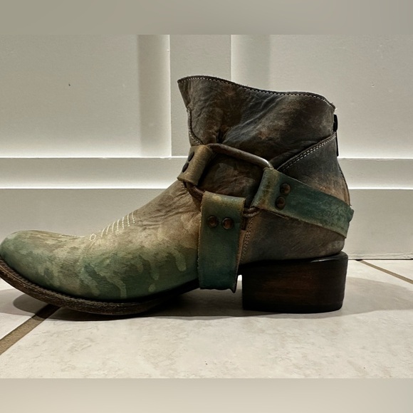 Freebird by Steve. Ankle Boots Phlow Green Phoenix- Vintage!! - Picture 3 of 12
